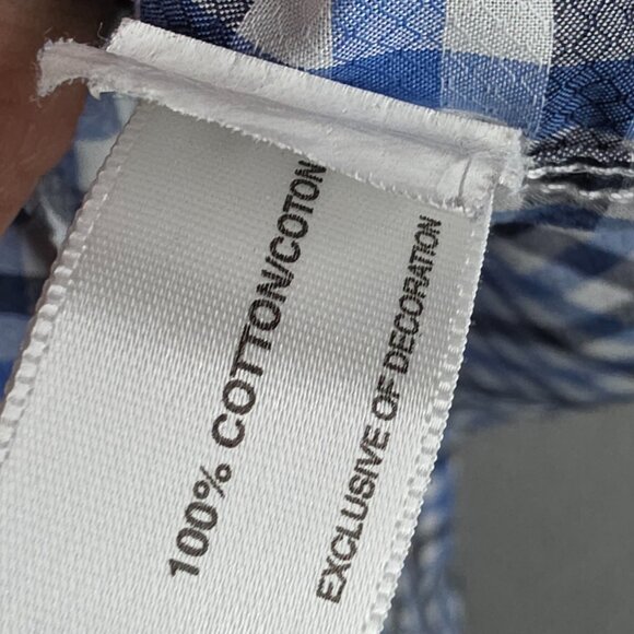 Cutter And Buck Shirt Mens Size LT Blue Gingham Grid Stitch Button Down Classic - Picture 12 of 13